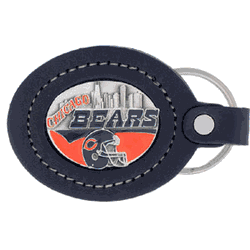 Chicago Bears Leather Keychain