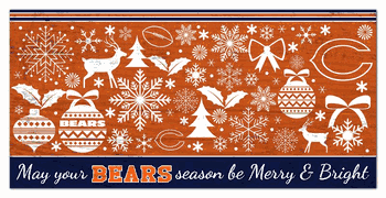 Chicago Bears Merry and Bright 6x12 Sign