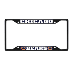 Chicago Bears Metal License Plate Frame Black Finish