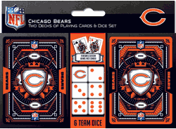 Chicago Bears NFL 2-pack Playing Cards & Dice Set