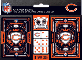 Chicago Bears NFL 2-pack Playing Cards & Dice Set