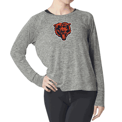 Chicago Bears NFL Kadi Raglan Long Sleeve Heather Grey Medium