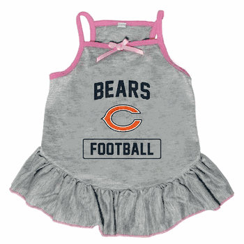 Chicago Bears Pet Dress Grey Type Large