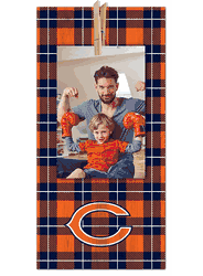 Chicago Bears Plaid Clothespin 6x12 Sign