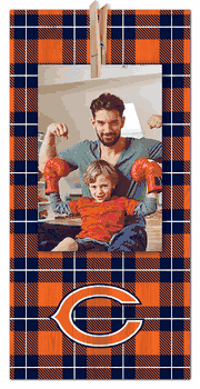 Chicago Bears Plaid Clothespin 6x12 Sign