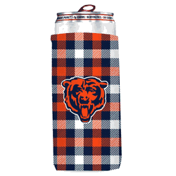 Chicago Bears Plaid Insulated Slim Can Sleeve
