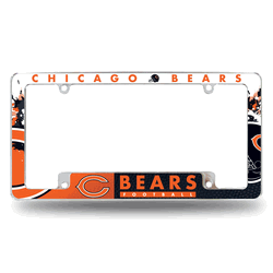 Chicago Bears Primary 12" x 6" Chrome All Over Automotive License Plate Frame
