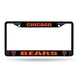 Chicago Bears Primary Black Chrome Frame with Plastic Inserts 12" x 6" Car/Truck Auto Accessory