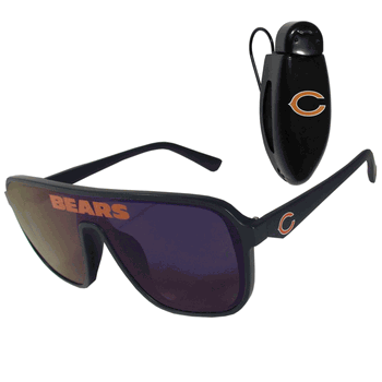 Chicago Bears Shield Sunglasses with Visor Clip