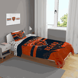 Chicago Bears Slanted Stripe 4 PC Twin Bed in a Bag