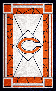 Chicago Bears Stained Glass 11x19 Wood Sign