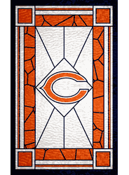 Chicago Bears Stained Glass 11x19 Wood Sign