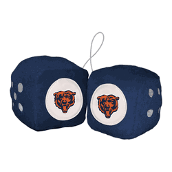 Chicago Bears Team Color Fuzzy Dice Dcor 3" Set