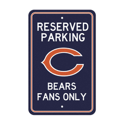 Chicago Bears Team Color Reserved Parking Sign Dcor 18in. X 11.5in. Lightweight