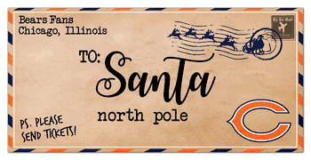Chicago Bears To Santa 6x12 Sign