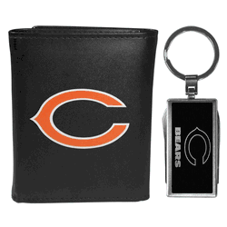 Chicago Bears Tri-fold Wallet & Multitool Key Chain, Black