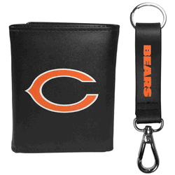 Chicago Bears Tri-fold Wallet & Strap Key Chain
