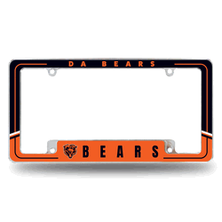 Chicago Bears Two-Tone 12" x 6" Chrome All Over Automotive License Plate Frame
