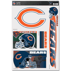 Chicago Bears Ultra Decal 11in x 17in Multi Logo