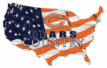 Chicago Bears USA Shape Flag Cutout