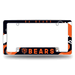Chicago Bears Wave 12" x 6" Chrome All Over Automotive License Plate Frame