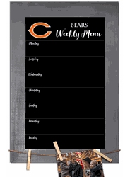 Chicago Bears Weekly Chalkboard with frame & clothespins 11x19 Sign