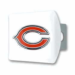 Chicago Bears White Metal Hitch Cover with  3D Color Emblem