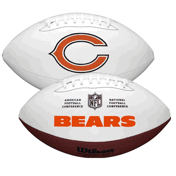 Chicago Bears Wilson NFL Live Signature Autograph White Panel Football