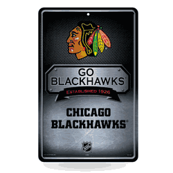 Chicago Blackhawks  11" x 17" Metal Home Dcor Sign