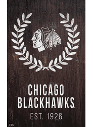 Chicago Blackhawks 11x19 Laurel Wreath Sign