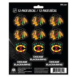 Chicago Blackhawks 12 Count Mini Decal Sticker Pack