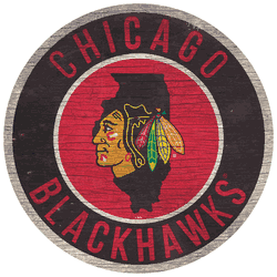 Chicago Blackhawks 12in. Circle w/State Sign