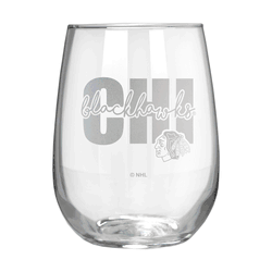 Chicago Blackhawks 17oz Stemmless Wine Glass