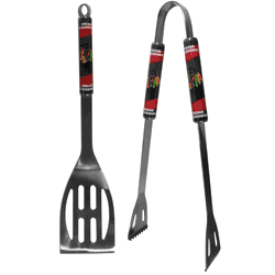 Chicago Blackhawks 2 pc Steel BBQ Tool Set