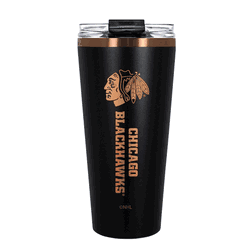 Chicago Blackhawks 32oz Black and Copper Big Slim with Straw