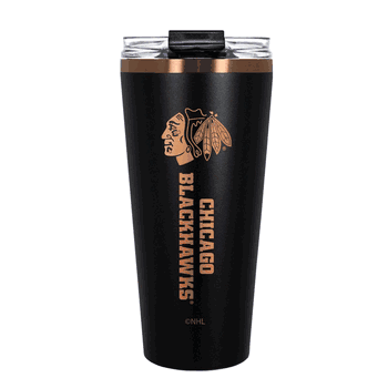 Chicago Blackhawks 32oz Black and Copper Big Slim with Straw