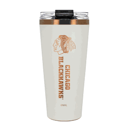 Chicago Blackhawks 32oz Crme and Copper Big Slim Tumbler with Straw