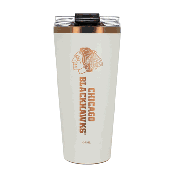 Chicago Blackhawks 32oz Crme and Copper Big Slim Tumbler with Straw