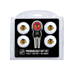 Chicago Blackhawks 4 Ball Gift Set + Divot Tool & Marker