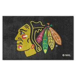 Chicago Blackhawks 4X6 High-Traffic Mat with Durable Rubber Backing - Landscape Orientation