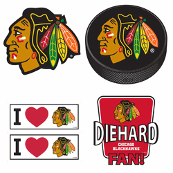 Chicago Blackhawks 5 pack of 4 inch Decals