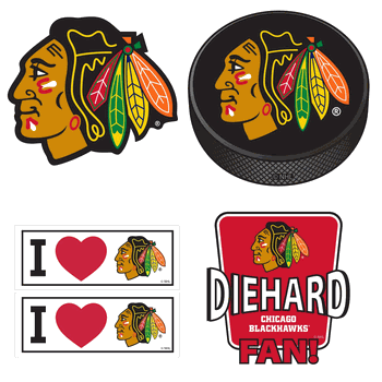 Chicago Blackhawks 5 pack of 4 inch Decals