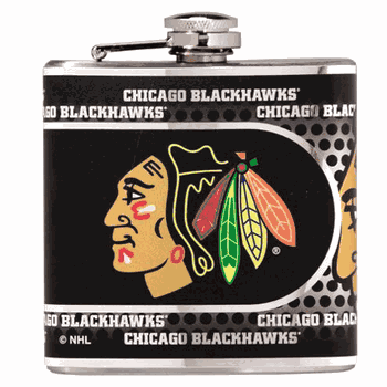 Chicago Blackhawks 6oz Stainless Steel Flask with Metallic Graphics