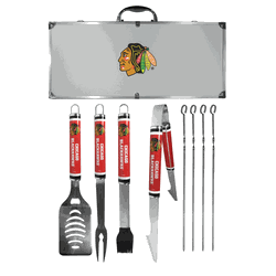 Chicago Blackhawks 8 pc Logo BBQ Set