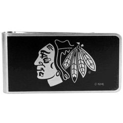Chicago Blackhawks Black and Steel Money Clip
