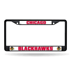 Chicago Blackhawks  Black Chrome Frame with Plastic Inserts 12" x 6" Car/Truck Auto Accessory