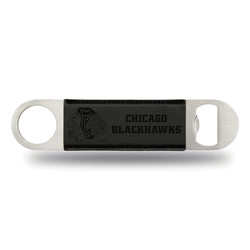 Chicago Blackhawks Black Laser Engraved Bar Blade