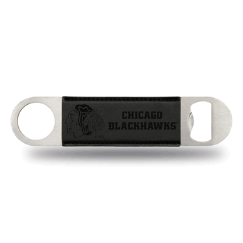 Chicago Blackhawks Black Laser Engraved Bar Blade