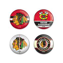 Chicago Blackhawks Buttons 4 Pack