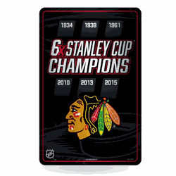 Chicago Blackhawks Champ 11" x 17" Metal Home Dcor Sign